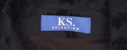 K.S. Selection Women's Black Floral Button-Up Shirt