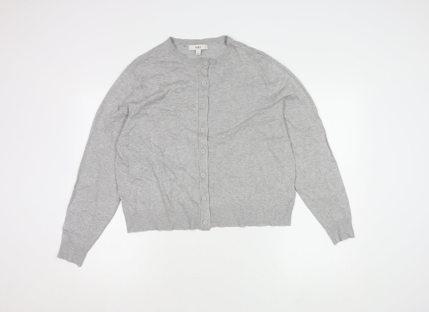 Womens UK Size 16 Marks and Spencer Grey Cardigan Jumper