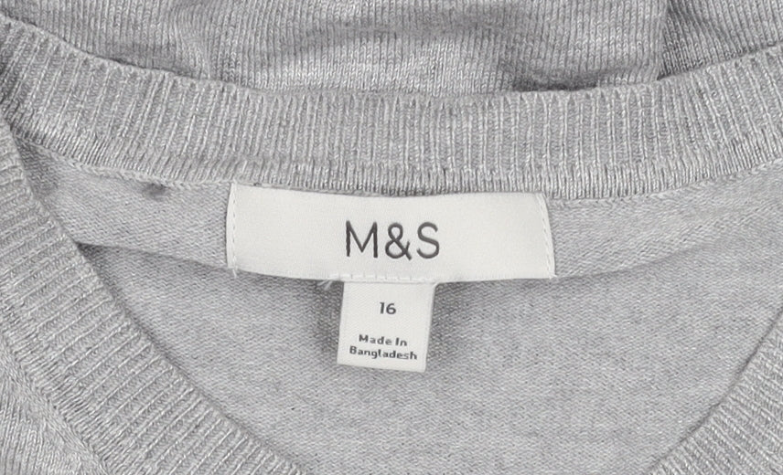 Womens UK Size 16 Marks and Spencer Grey Cardigan Jumper