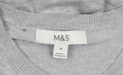 Womens UK Size 16 Marks and Spencer Grey Cardigan Jumper