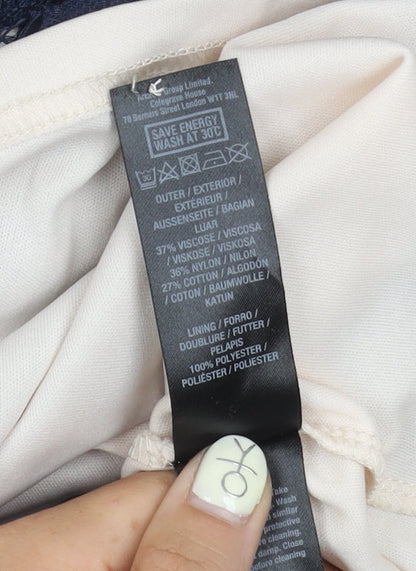 Dorothy Perkins Women's Blue Lace Sheath Dress Size 18