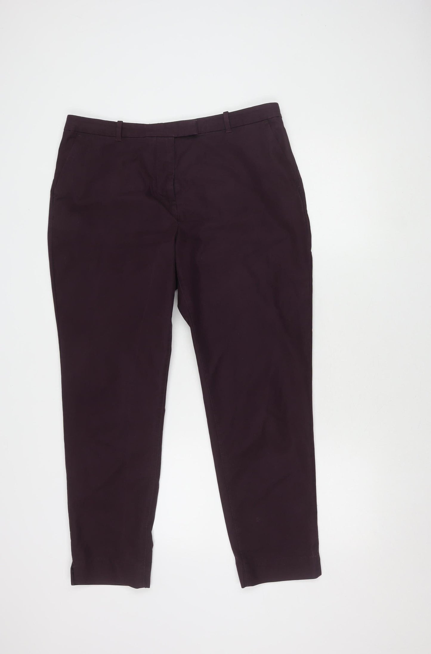 Womens UK Size 14 Marks and Spencer Regular Fit Casual Workwear Purple Trousers