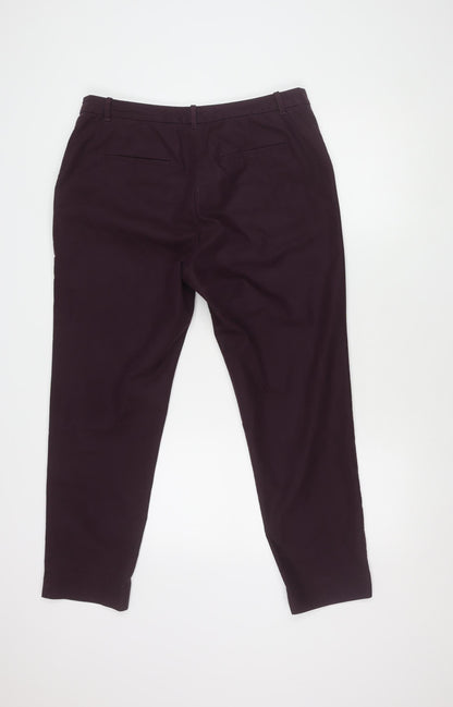 Womens UK Size 14 Marks and Spencer Regular Fit Casual Workwear Purple Trousers