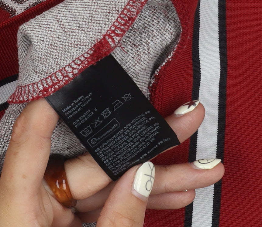 Womens UK Size S H&M Red Pullover Jumper