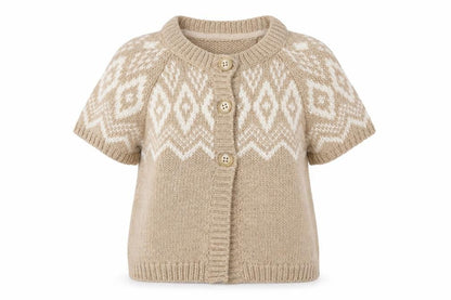 ESPRIT Women's Beige Cardigan L Short Sleeve