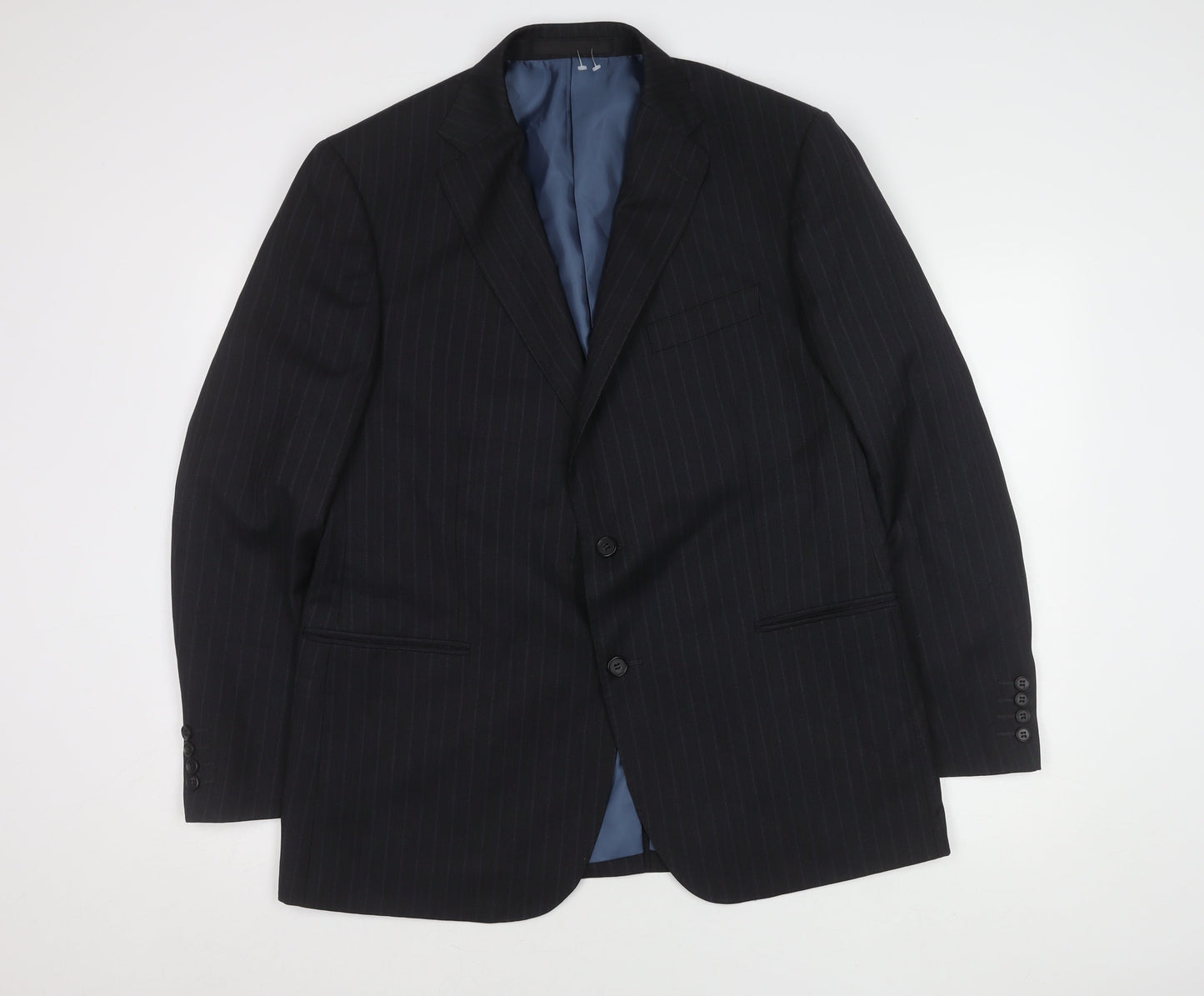 Marks and Spencer Men's Grey Striped Blazer, M