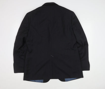 Marks and Spencer Men's Grey Striped Blazer, M