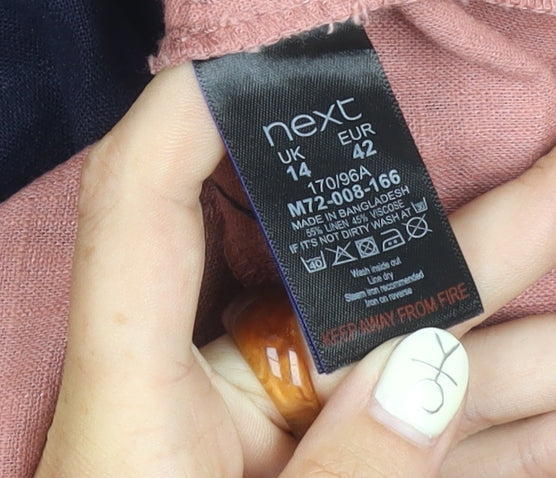 Next Women's Pink Colourblock Tie Dress