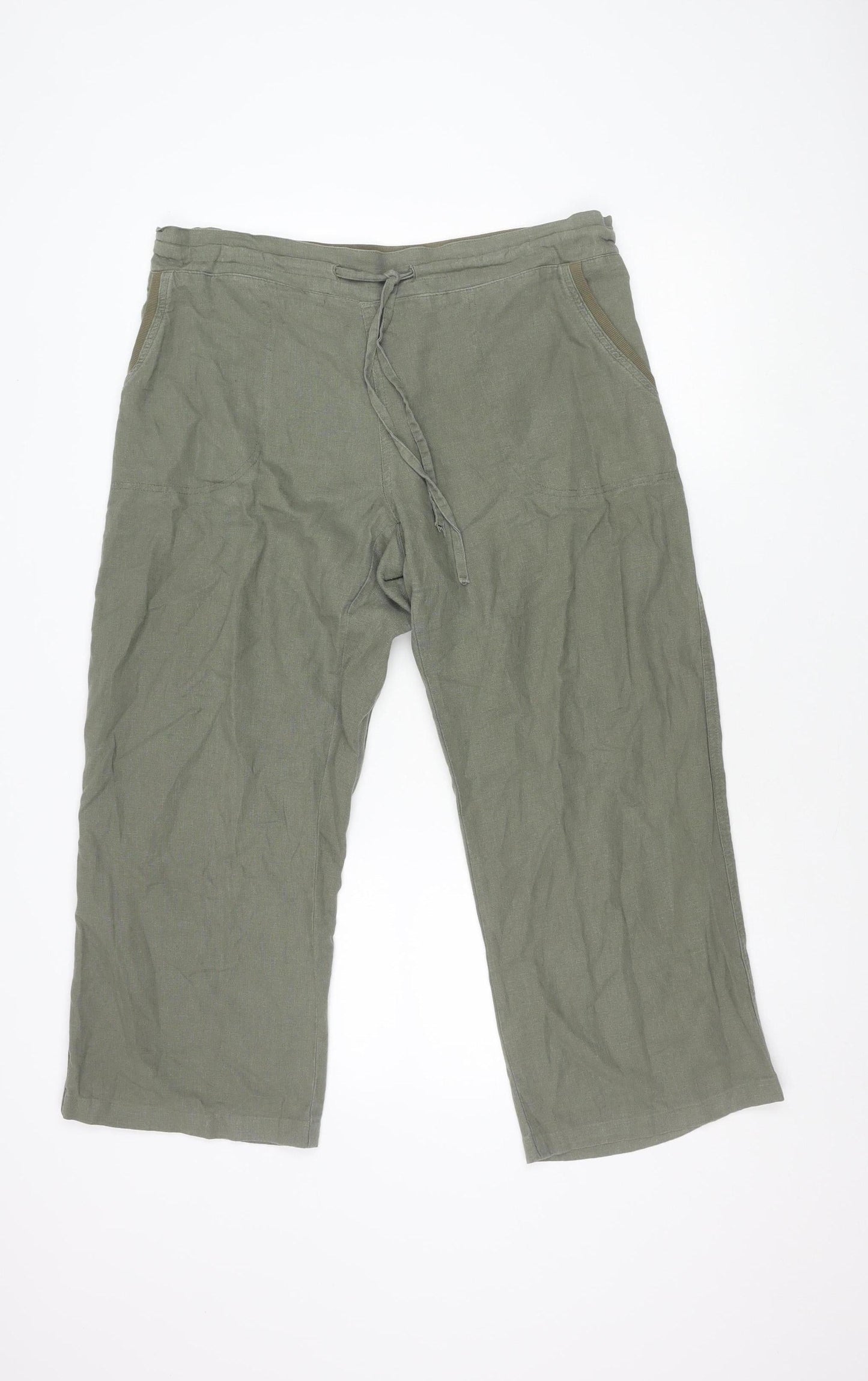 Womens UK Size 16 TRU Relaxed Fit Casual Green Trousers