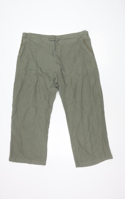 Womens UK Size 16 TRU Relaxed Fit Casual Green Trousers