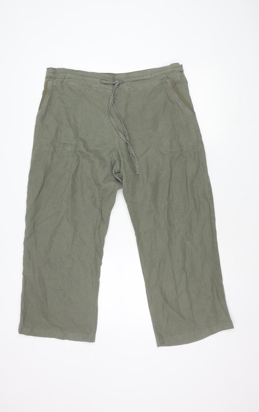 Womens UK Size 16 TRU Relaxed Fit Casual Green Trousers