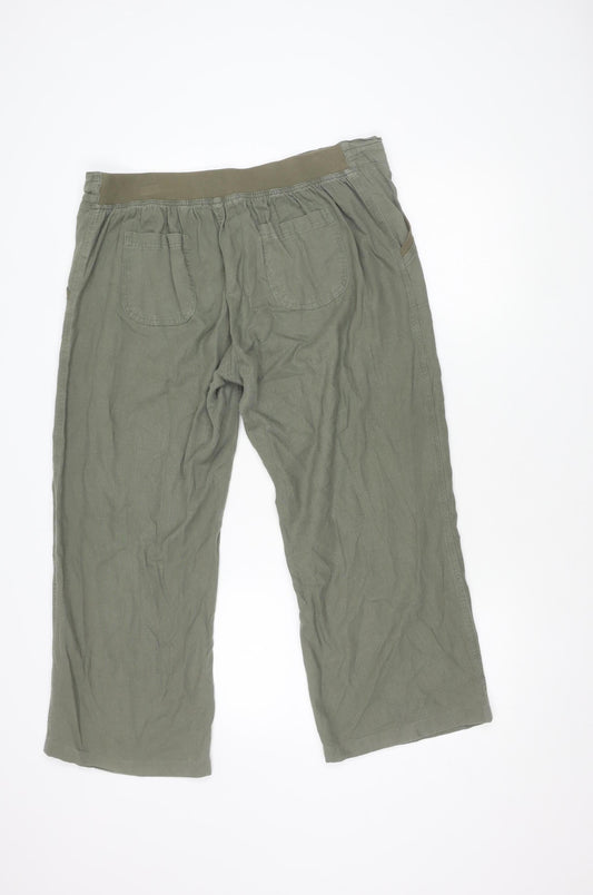 Womens UK Size 16 TRU Relaxed Fit Casual Green Trousers