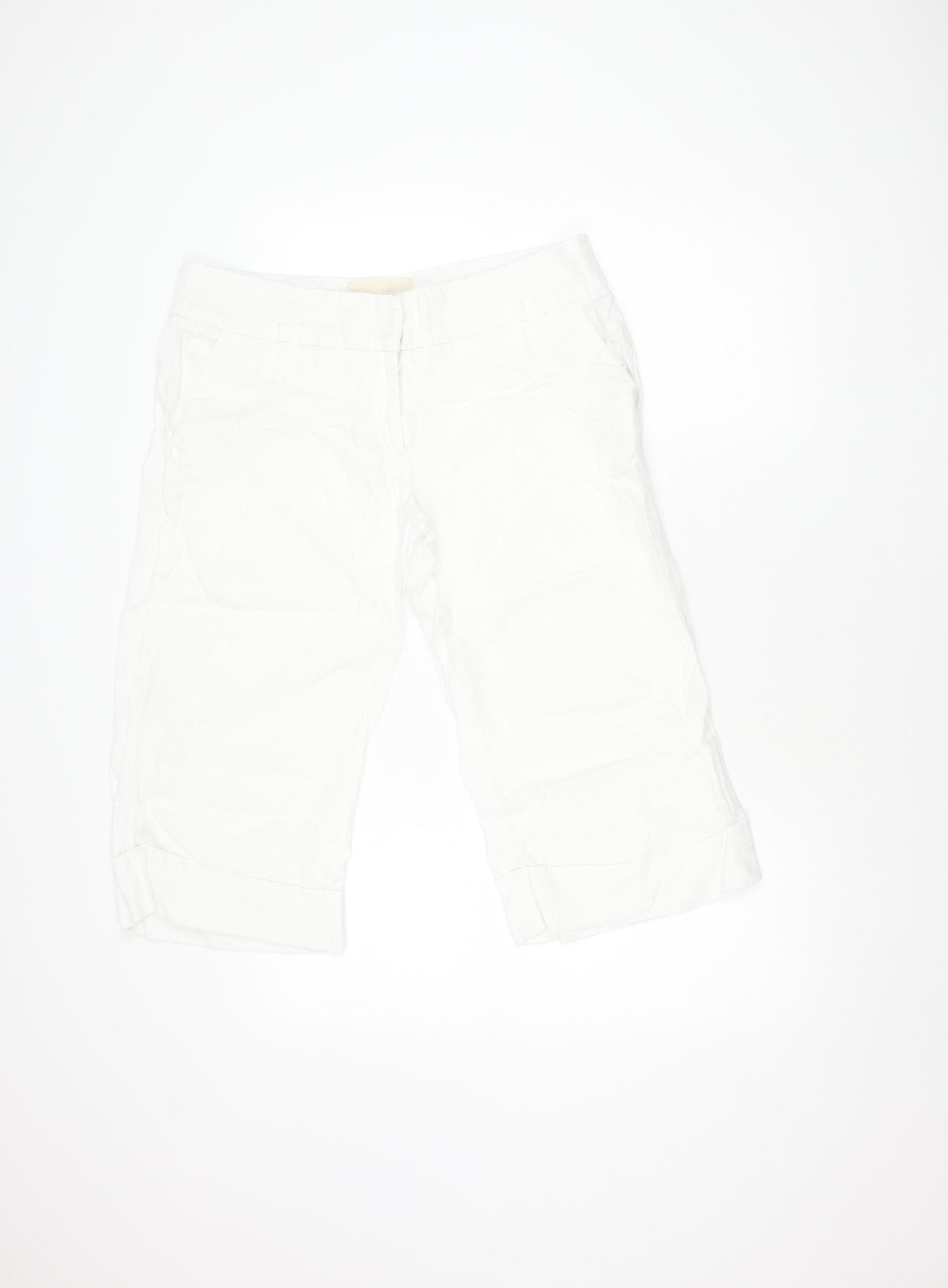 River Island White Linen Womens Shorts Size 14