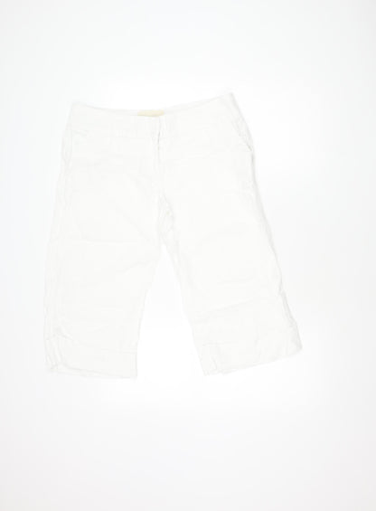 River Island White Linen Womens Shorts Size 14
