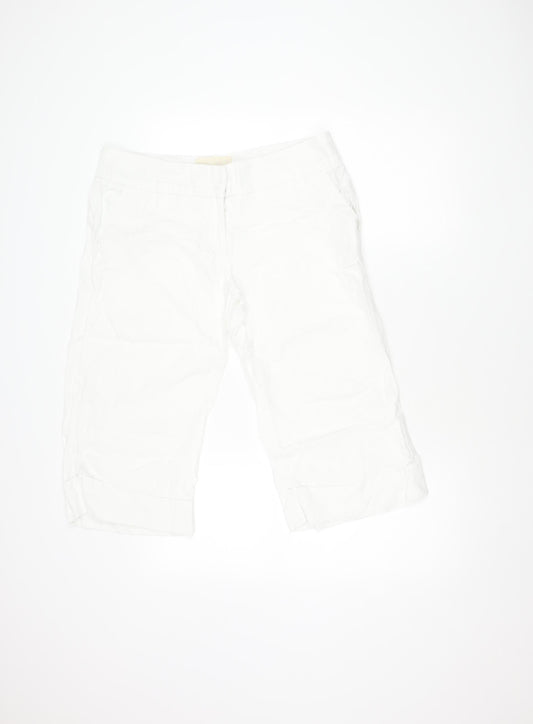 River Island White Linen Womens Shorts Size 14