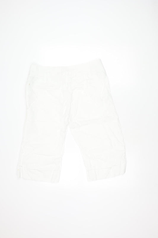 River Island White Linen Womens Shorts Size 14
