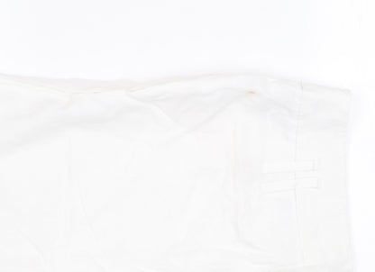 River Island White Linen Womens Shorts Size 14