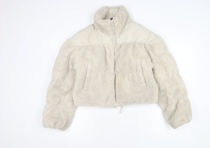 Womens UK Size 2XS H&M Beige Puffer Jacket