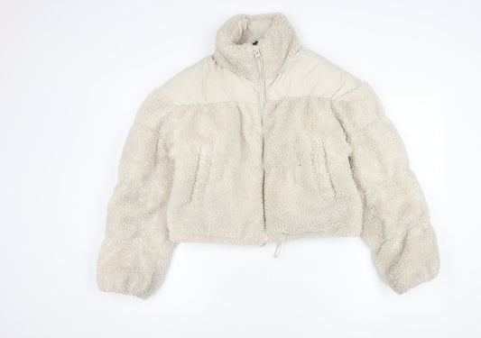H&M Women's Beige 2XS Cropped Puffer Jacket