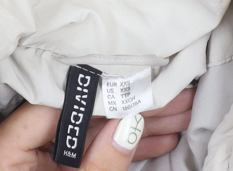 Womens UK Size 2XS H&M Beige Puffer Jacket
