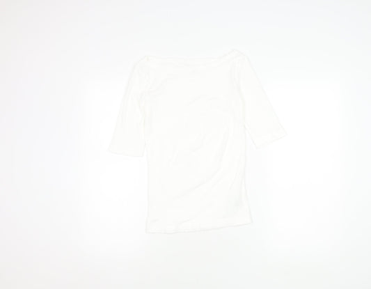 GAP Women's White 2XS 3/4 Sleeve T-Shirt Cotton