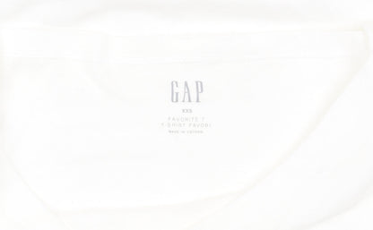 GAP Women's White 2XS 3/4 Sleeve T-Shirt Cotton