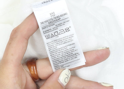 GAP Women's White 2XS 3/4 Sleeve T-Shirt Cotton