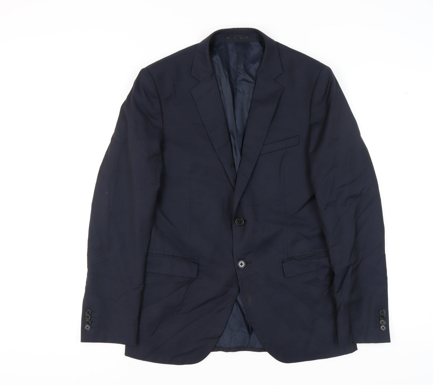 DKNY Men's Blue Blazer 38 Regular Fit Wool Jacket