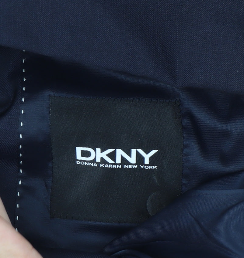 DKNY Men's Blue Blazer 38 Regular Fit Wool Jacket