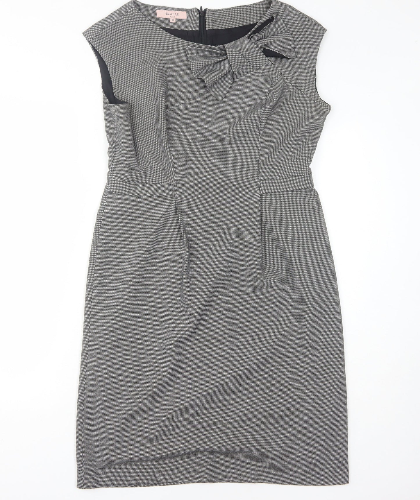 ECAILLE Women's Grey Sheath Dress, Size 12