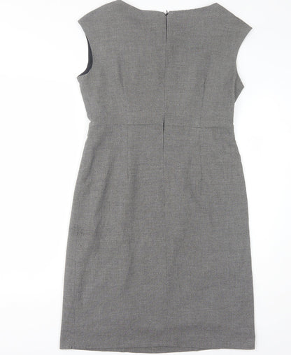ECAILLE Women's Grey Sheath Dress, Size 12