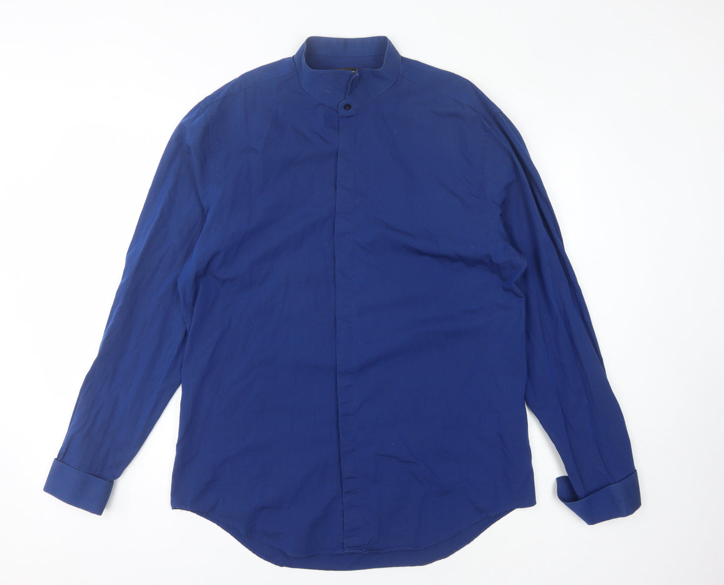 Zara Man Men's Blue XL Slim Fit Button-Up Shirt