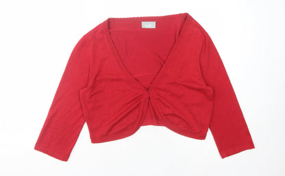 Womens UK Size M Wallis Red Cardigan Jumper