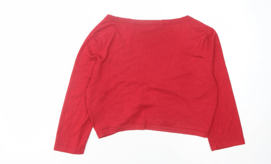 Womens UK Size M Wallis Red Cardigan Jumper