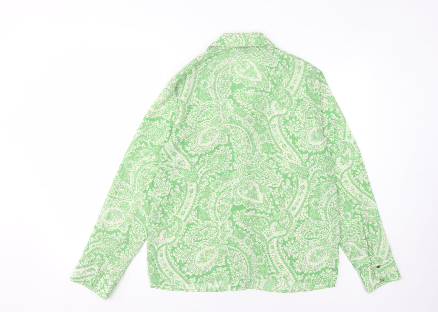 Womens UK Size 10 Topshop Green Basic Button-Up