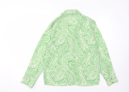 Womens UK Size 10 Topshop Green Basic Button-Up