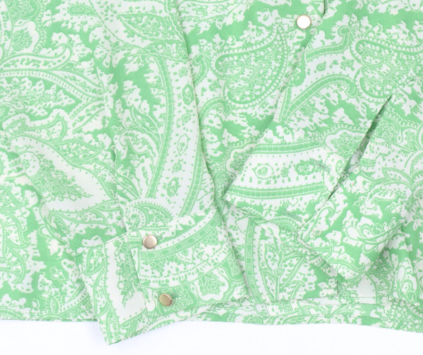 Womens UK Size 10 Topshop Green Basic Button-Up