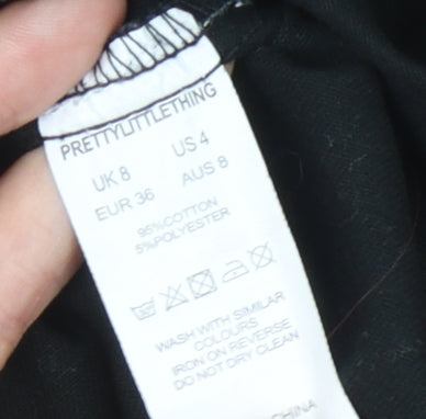 Womens UK Size 8 PRETTYLITTLETHING Black Basic Jacket