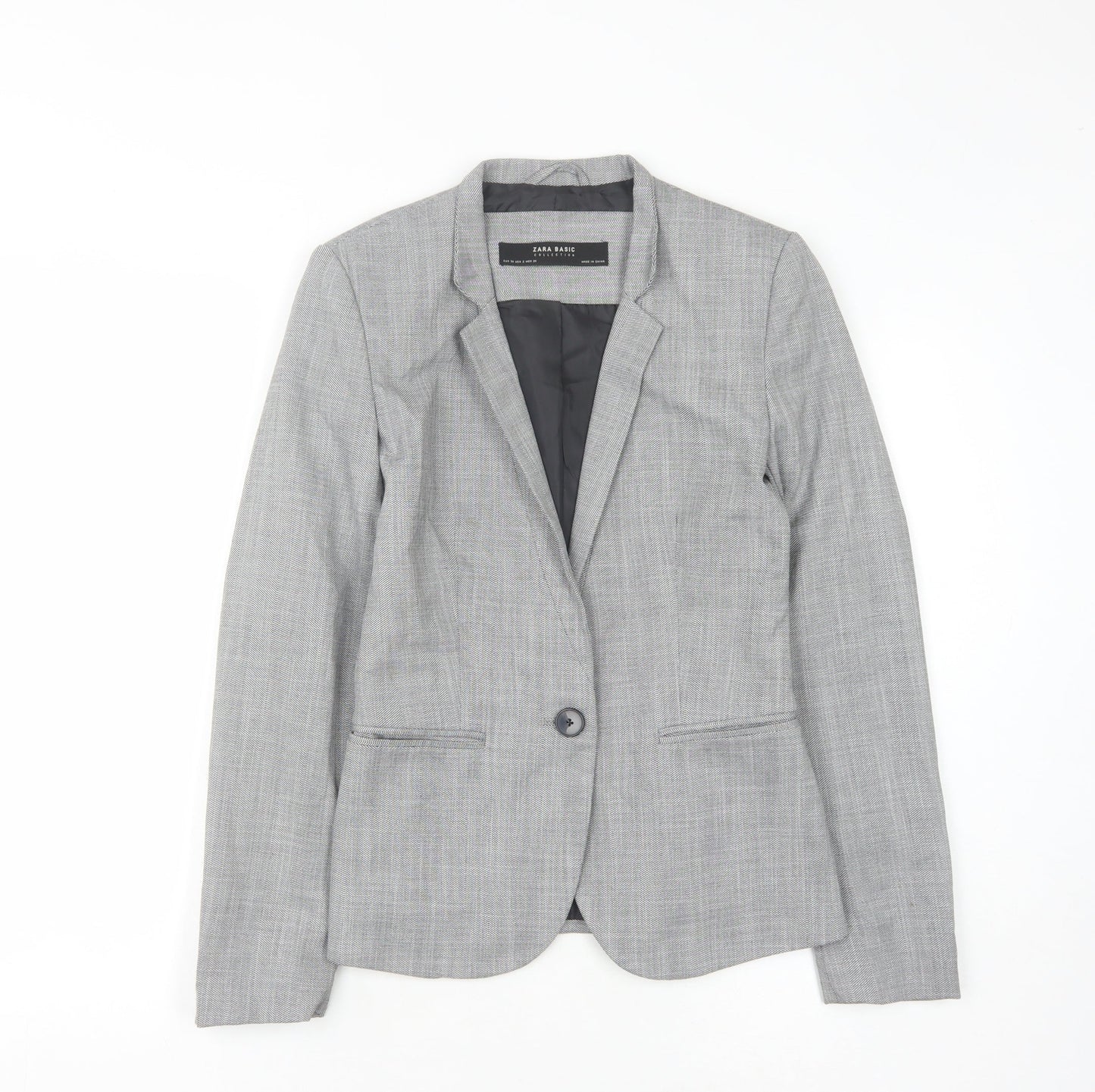 Zara Basic Women's Grey Blazer, Size 6, Business Casual