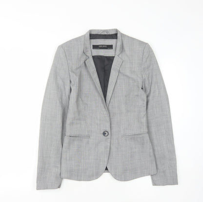 Zara Basic Women's Grey Blazer, Size 6, Business Casual