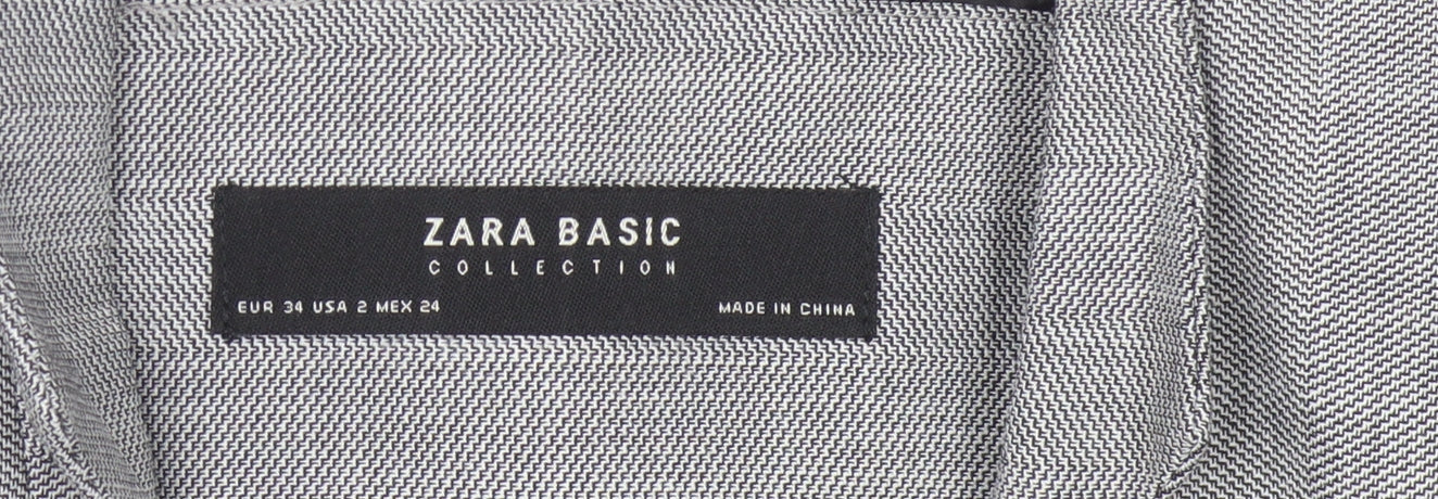 Zara Basic Women's Grey Blazer, Size 6, Business Casual