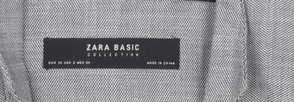 Zara Basic Women's Grey Blazer, Size 6, Business Casual