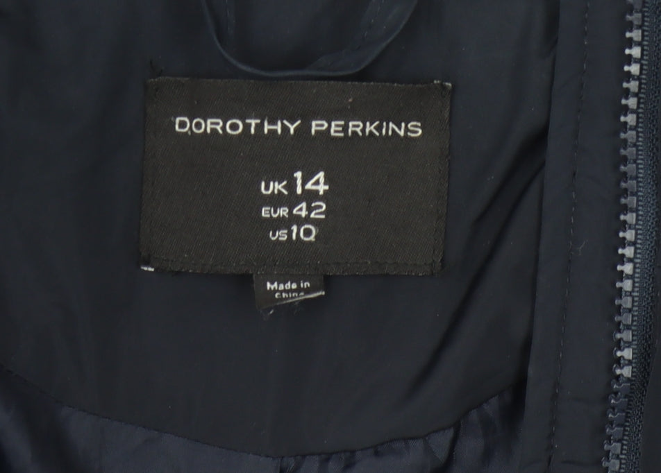 Womens UK Size 14 Dorothy Perkins Blue Puffer Jacket