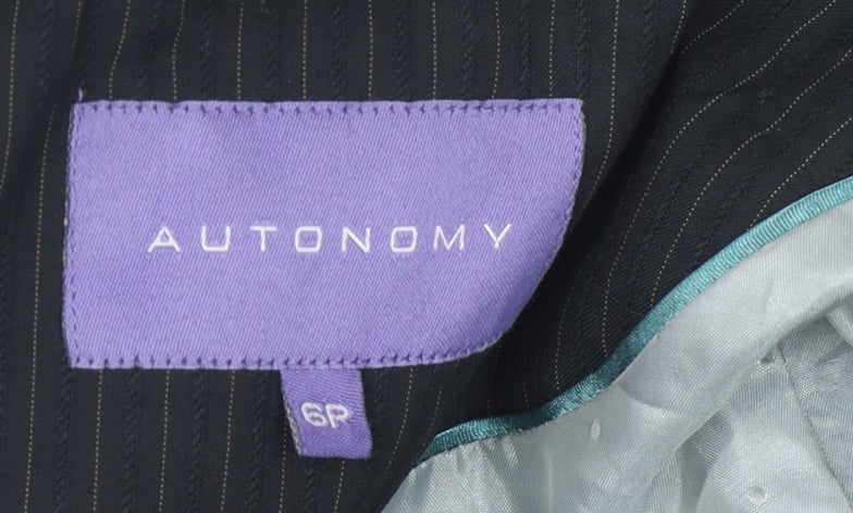 Autonomy Women's Black Pinstripe Blazer Size 6