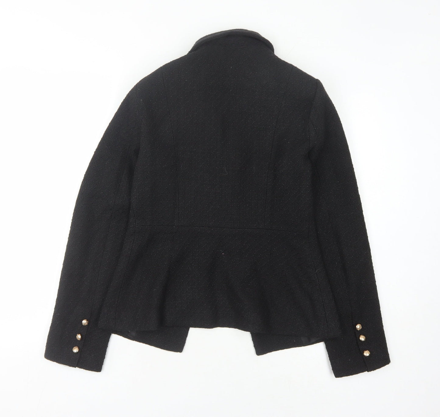 Lipsy Women's Black Bouclé Blazer, Double-Breasted, Size 8