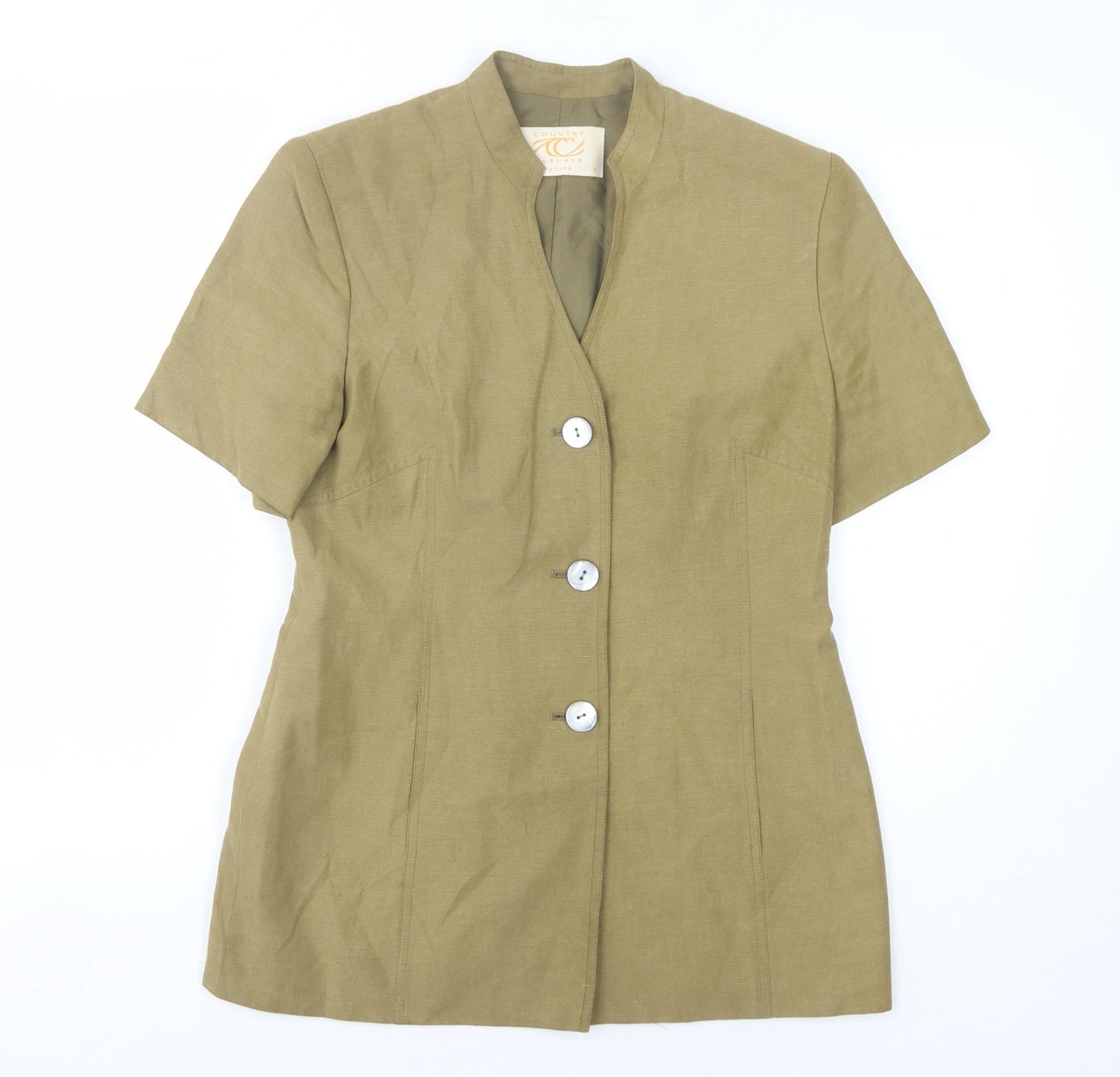 Country Casuals Women's Brown Silk Linen Blazer Size 8