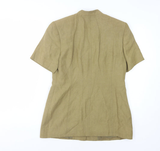 Country Casuals Women's Brown Silk Linen Blazer Size 8