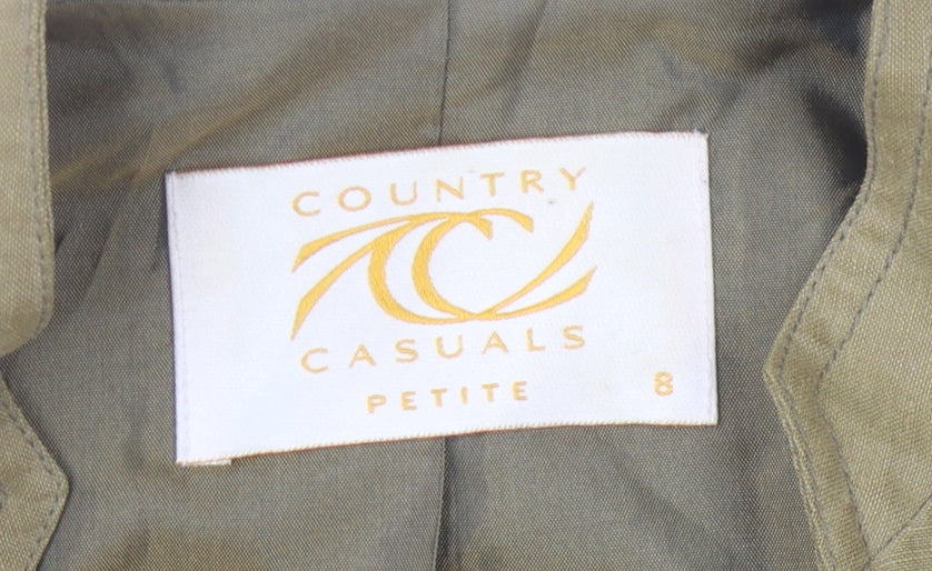 Country Casuals Women's Brown Silk Linen Blazer Size 8