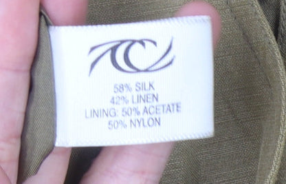 Country Casuals Women's Brown Silk Linen Blazer Size 8