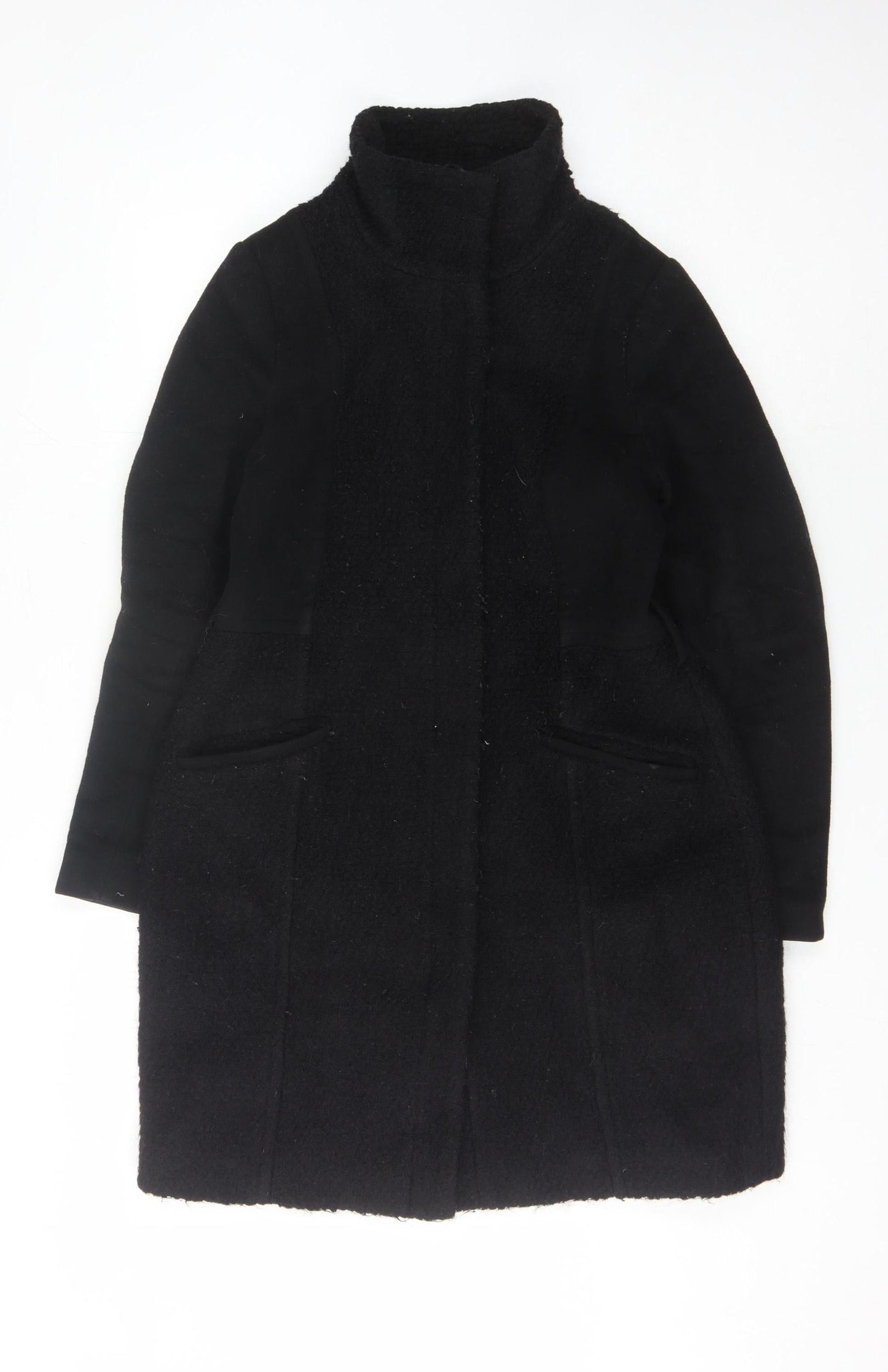 Womens UK Size 10 H&M Black Overcoat